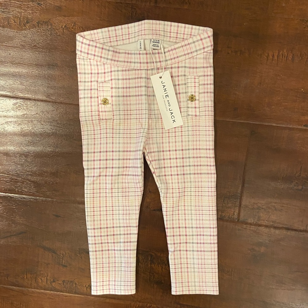 NWT Janie and Jack Plaid Pants- 12-18m